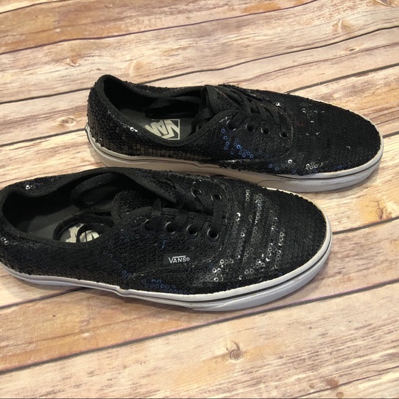 black sequin vans